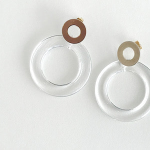 Clean double ring earring